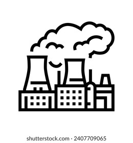 power plant nuclear energy line icon vector. power plant nuclear energy sign. isolated contour symbol black illustration