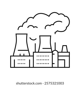 power plant nuclear energy line icon vector. power plant nuclear energy sign. isolated contour symbol black illustration