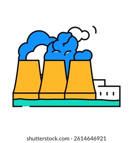 power plant nuclear energy line icon vector. power plant nuclear energy sign. isolated symbol illustration