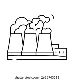 power plant nuclear energy line icon vector. power plant nuclear energy sign. isolated contour symbol black illustration