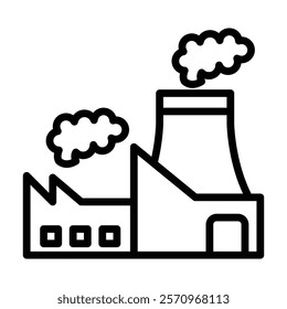 Power plant Outline bold Vector Icon which can be easily modified or Edited   