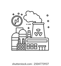 Power Plant Outline Icon, Vector illustration