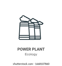 Power plant outline vector icon. Thin line black power plant icon, flat vector simple element illustration from editable ecology concept isolated stroke on white background