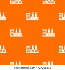 Power plant pattern repeat seamless in orange color for any design. Vector geometric illustration