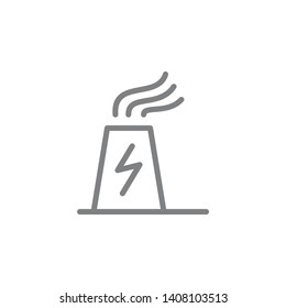 Power plant, pollution, nuclear line vector icon. Element of pollution icon