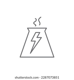 Power plant related vector linear icon. Vector outline illustration Isolated on white background. Editable stroke