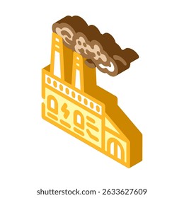 power plant releasing co2 air pollution isometric icon vector. power plant releasing co2 air pollution sign. isolated symbol illustration