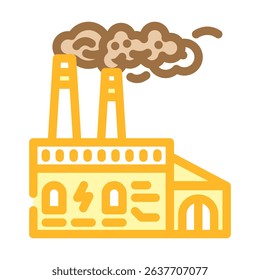 power plant releasing co2 air pollution color icon vector. power plant releasing co2 air pollution sign. isolated symbol illustration