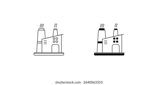power plant set icon with white background vector stock illustration