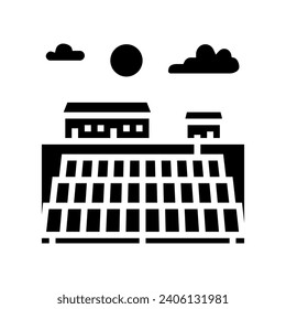 power plant solar panel glyph icon vector. power plant solar panel sign. isolated symbol illustration