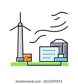 power plant turbine color icon vector. power plant turbine sign. isolated symbol illustration