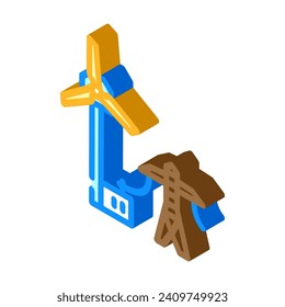 power plant turbine isometric icon vector. power plant turbine sign. isolated symbol illustration
