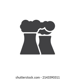 Power plant vector icon. filled flat sign for mobile concept and web design. Power station glyph icon. Symbol, logo illustration. Vector graphics