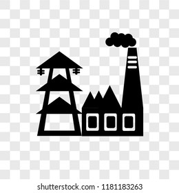 Power plant vector icon isolated on transparent background, Power plant logo concept