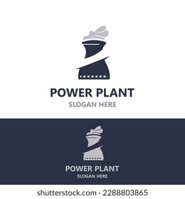 Power plant vector icon. Nuclear cooling Factory sign. Industry symbol. Simple isolated logo