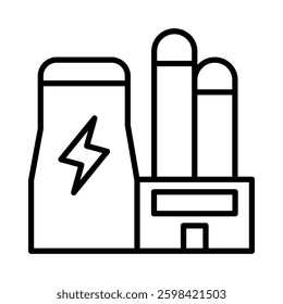 Power Plant Vector Line Icon Design