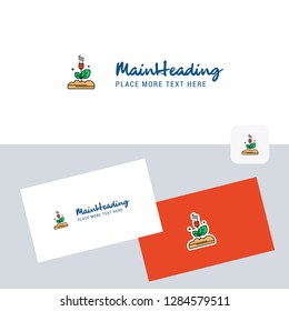 Power plant vector logotype with business card template. Elegant corporate identity. - Vector