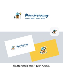 Power plant vector logotype with business card template. Elegant corporate identity. - Vector
