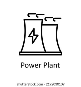 Power Plant vector Outline Icon Design illustration on White background. EPS 10 File