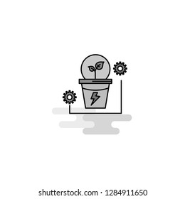 Power plant Web Icon. Flat Line Filled Gray Icon Vector