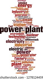 Power plant word cloud concept. Vector illustration