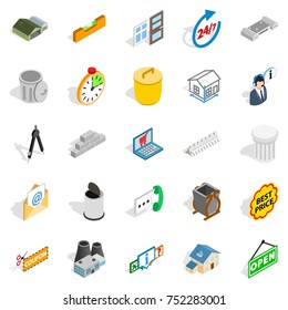 Power plant zone icons set. Isometric set of 25 power plant zone vector icons for web isolated on white background