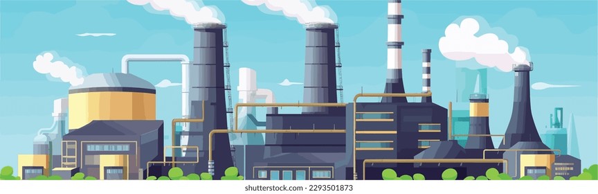 Power plants background vector illustration