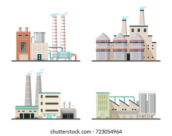 Power Plants Chimneys Pipes Tanks Chemical Stock Vector (Royalty Free ...