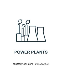 Power Plants icon. Monochrome simple icon for templates, web design and infographics
