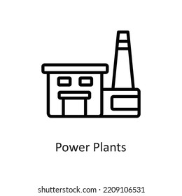 Power Plants Outline Vector Icon Design illustration on White background. EPS 10 File