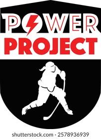 Power player black and red vector logo