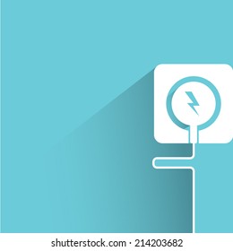 power plug, blue background