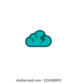 Power plug and cloud vector logo design. Power logo design template. Electrical energy symbol.