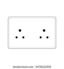 Power plug double Socket Outlet type K, Outline style Vector illustration