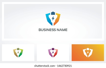 Power Plug Electric Shield Logo