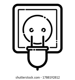 Power Plug Flat Icon Isolated On White Background