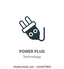 Power plug glyph icon vector on white background. Flat vector power plug icon symbol sign from modern technology collection for mobile concept and web apps design.