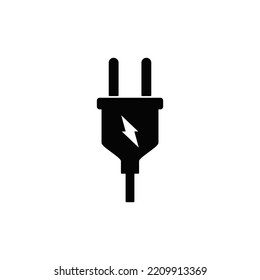 Power-Plug-Symbol auf schwarz-weißem Hintergrund, gefüllt