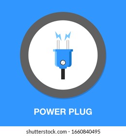 Power Plug Icon. Connection Electricity. Vector Illustration Flat Design