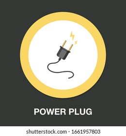 Power Plug Icon. Connection Electricity. Vector Illustration Flat Design