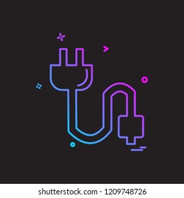 power plug icon design vector 