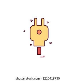 power plug icon design vector