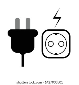 Power plug icon. Flat illustrationof Power Plug Vector Icon For Web