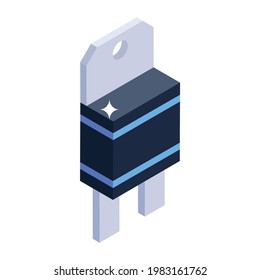 Netzstecker-Symbol in isometrischem Design, Stecker-bearbeitbarer Vektorgrafik 