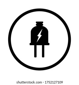 Icono de Power Plug en fondo blanco