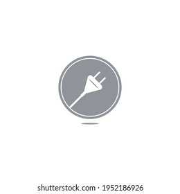 Icono de enchufe de alimentación en fondo blanco
