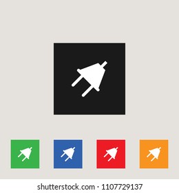 Power plug icon, stock vector illustration, EPS10.