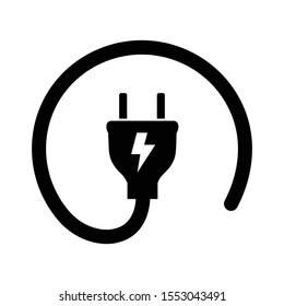 Power Plug Icon vector. Electric socket plug vector,illustration template - Vector