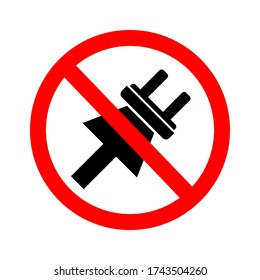 Power Plug Not Allowed Icon Vector Art Illustration