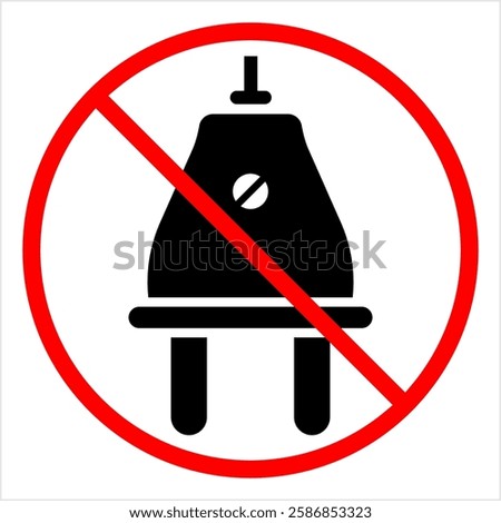 Power Plug Not Allowed Icon Vector Art Illustration